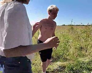 shy teen stretched rough outdoors in public first time anal