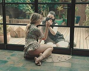 Charlie forde moans needy fingering pussy with dildo in lingerie