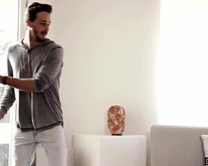 The latina babysitter sneaks in for a hardcore group bang on her tight pussy after sucking cocks