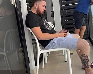 Stepmom takes stepson's cum then friends join freeuse pounding her big tits and ass