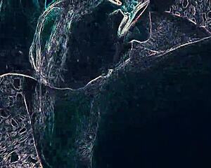 Club lights flash as babe rims ass deep then sucks cock hard