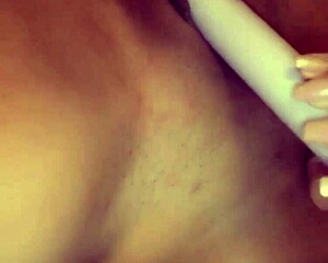 demi rouge shoves vibrator deep in shaved latina pussy till she cums hard