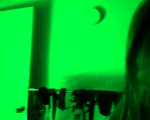 yaira gropes her big natural tits around house while brushing hair