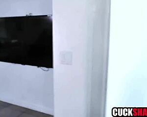 Pastor Watches Stud Pound His Busty Ebony Wife Deepthroat And Creampie!