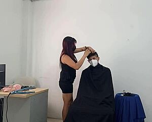 hey that shy young guy gets seduced by horny stylist but dodges sex cuz first time 😏