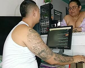 I strike a deal with my stepmom to ease my hard cock and creampie her huge tits