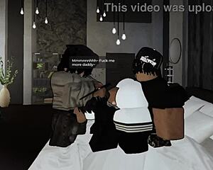 femboy gets owned hard by two massive black cocks in rough session