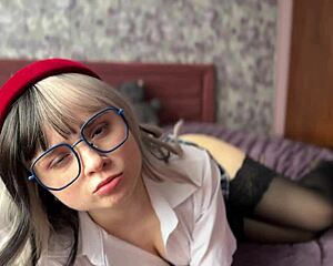 what if this naughty college nerd in nylons secretly craves foot fetish play