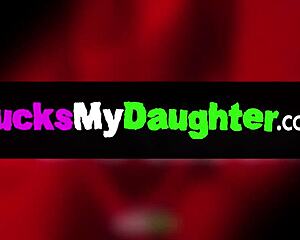 Stepdad bends teen over for deepthroat is he mr right?