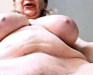 Busty Granny Spreads Legs for Horny Pussy Close-Up Tease and Play!