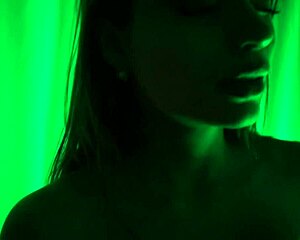 yaira gropes her big natural tits around house while brushing hair