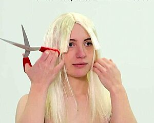 submissive bitch shaves her hairy pussy bald for master 😈✂️