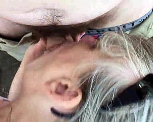 friends mom drops to knees for deepthroat blowjob on my cock part 1