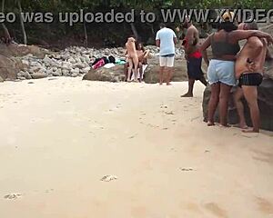 Melissa double penetrated at nude beach 😈 crowds watch gapes!
