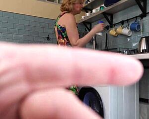 Cum Covered Housewife Fucked Bent Over Kitchen