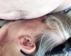 friends mom drops to knees for deepthroat blowjob on my cock part 1