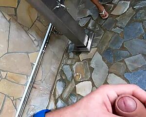 damn, caught this sexy African babe for a quick sauna fuck, she takes it rough and sloppy