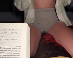 Stepsister seduces me reading book with delicious close-up booty rub