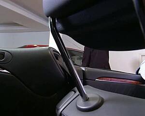 damn big tits brown skin cougar wife flashes then chokes on stranger's huge cock in public parking quickie cum on ass