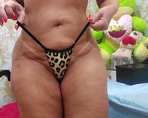 curvy brazilian bbw sways sensually in bikini highlighting her big ass and natural tits