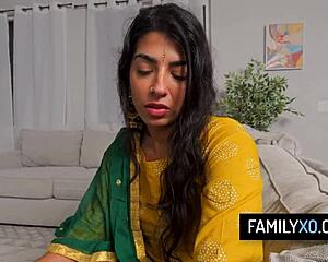 Indian Stepdaughter Deepthroats and Fucks Stepdad's Big Cock Hardcore