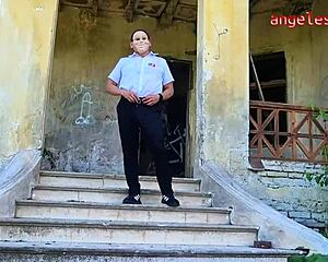 Muscular Bride in Fishnets Begs for Monster Cock Creampie on Haunted Halloween Fuck