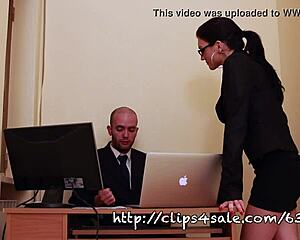 Italian Mistress Blackmails Secretary in Office BDSM Roleplay Fantasy