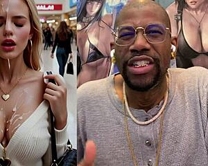 Tight teen bald pussy rides cock then gets face blasted outdoors. Blonde big tits cum covered in public thrill