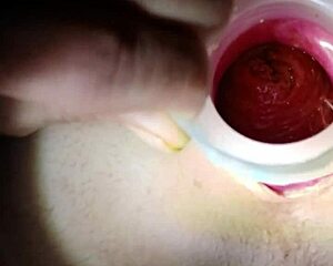 damn check out this massive anal gape n deep insertion stretch