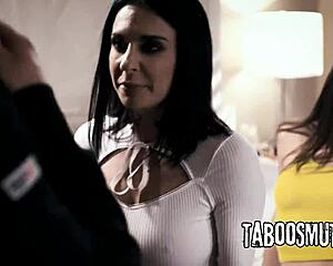 stepsis joins stepbro's wild mff threesome bent over cowgirl before rough doggystyle fuck