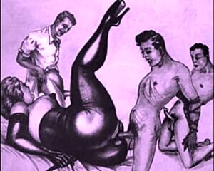vintage erotic art unfolds antique retro scenes
