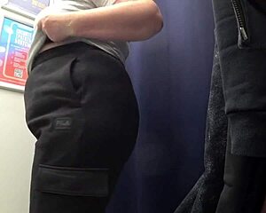 check out this pawg milf's huge ass in satin panties changing in the fitting room