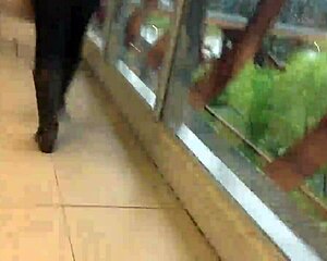 check her jacket and boots hugging that ass on the packed train pt 1