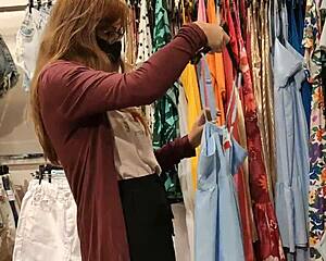 hey i bought her lingerie to suck my cock in the dressing room