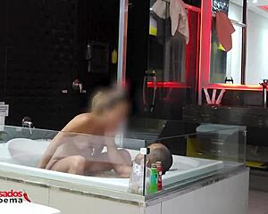 punished the cuckold let stud fuck me raw in tub