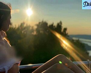 damn those hungarian nipples teasing outdoors paradise