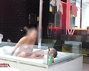 punished the cuckold let stud fuck me raw in tub