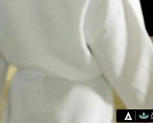 nuru massage... lucky man gets two sexy horny latinas masseuses big tits deepthroat his dick!!