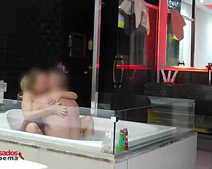 punished the cuckold let stud fuck me raw in tub