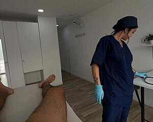 horny doctor checks out tommy miller's cock during hospital exam