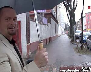 German Street Slut Picked Up and Fucked Hard for Cash Outdoors