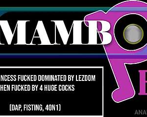 Ebony Princess Dominated Lezdom Fisted Anal Then Gangbanged Four Huge Cocks