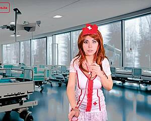 nurse performs twisted acts in front of her patient with joi instructions