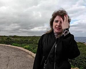 😈 dirty curvy german teen begs stranger for raw beach doggystyle and mouth cum