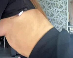 ellie leen oils up and rides dildo to squirting anal orgasm