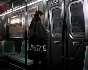 Mollyredwolf Beautiful Stranger Sucks Sloppy on Crowded Train