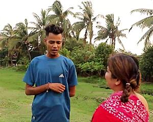 Beautiful Bangladeshi village college girl bent over doggystyle creampie outdoor hardcore fuck with clear moans