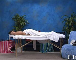 Intense erotic massage turns into wild room sex session