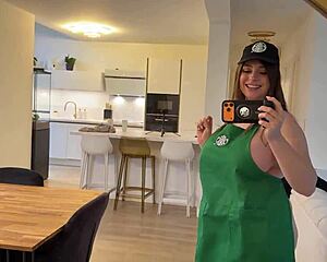 Facefucking Big Ass Barista Luna Doll with Deepthroat and Rough Pussy Sex