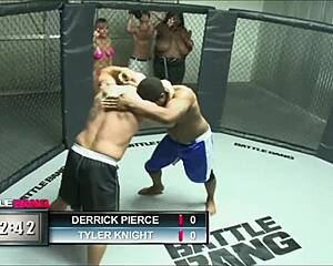 Jessica Moore rides monster cock hard in the ring with her big tits bouncing